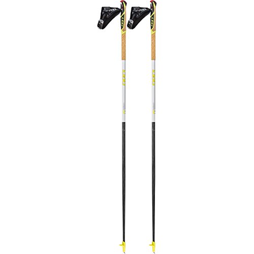 Lunghezza fissa Leki Vertical K, Bastone da Nordic Walking Unisex, Carbonio/Bianco/Antracite/Giallo Neon, 125