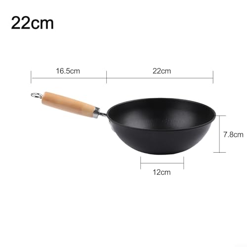 Wok de hierro con fondo plano para cocinas 22 cm miniatura 4
