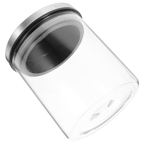 NUOBESTY Barattolo Ermetico in Vetro Coperchio in Acciaio Resistente Contenitore Alimenti Sigillato per Snack Cereali tè e Frutta Secca Vaso da Cucina Versatile e Durevole