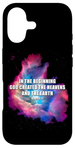 Genesis 1 In The Beginning GOD Created ? Galaxy Nebula Faith X}zP[X iPhone 17 p