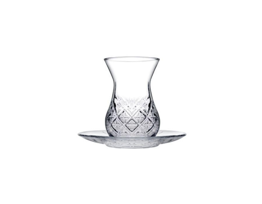 Bicchieri Tè Decor Oro Set Tè Turco Topkapi Leyla Sultan 18 Pezzi