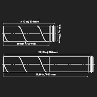 4" Inch Round Spiral Air Duct, Adjustable 12" to 22" Inch Long Telescopic Duct, Straight Rigid Galvanized Steel Dryer Vent Hose Extension, Warm Air Exhaust Threaded Metal Duct
