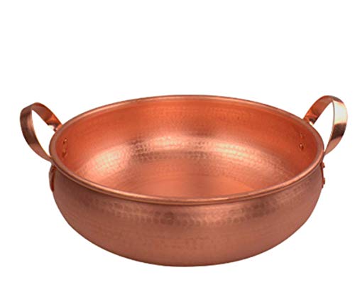 Vea 32cm Copper Pot Stew Pot with Lid Thick Copper and Brass Handmade Casserole Soup Pot Mandarin Duck Pot for Induction Cooker