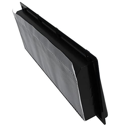 Grille d'aération pour réfrigérateur, caravane, camping-car, caravane, plastique noir 374 x 148 mm avec filet