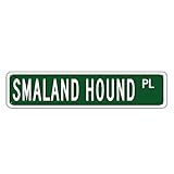  NABRAND Smaland Hound Plaque en métal de la série Country PL Vert uni Décoration intérieure et extérieure en aluminium Imprimé UV Facile à monter Pour garages Pub Bar Cafés Rectangle