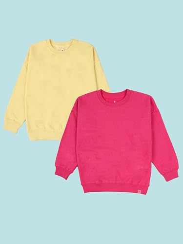 Image of KiddoPanti Boys Solid Round Neck Full Sleeve Fleece Sweatshirt | 60% Cotton 40% Polyester | Soft Warm Winter Pullover | Ribbed Cuffs & Hem | Casual Winter Sweatshirt for Kids