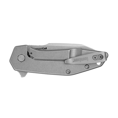 Image of Kershaw Gravel Pocket Knife, Stonewashed, 2.5 Inch Stainless Steel Reverse Tanto Plain Edge Blade, EDC with Assisted Opening, Reversible Pocketclip, Everyday Carry Pocket Knife for Men and Women