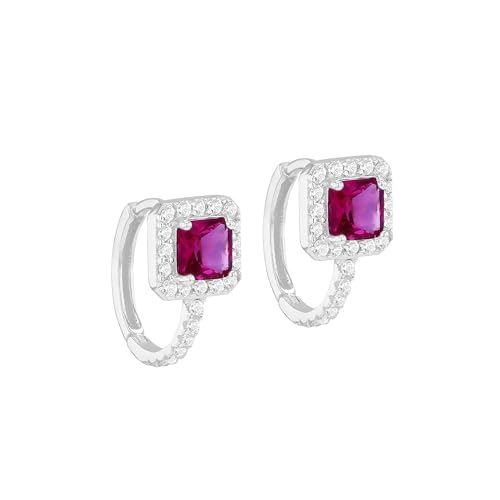Argent sterling 925 et CZ blanc pour ces boucles d'oreilles huggy