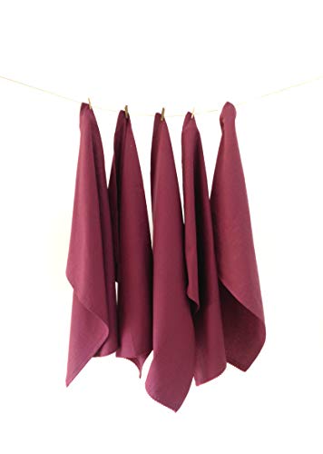 Image of TARAN LIVING Kitchen Towels with Hanging Loop 100% Cotton Solid Kitchen Dish Cloths, Valentine Decor Kitchen Hand Towel Reusuable Dish Towel for Cleaning & Drying 18 inchx 28 inch, Pack of 6 Deep Purple