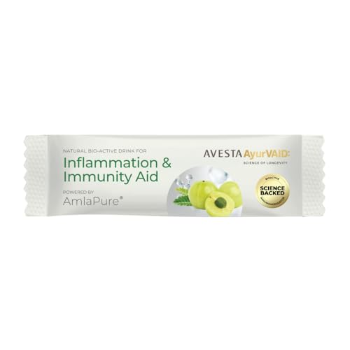 Image of AvestaAyurVAID Inflammation & Immunity Aid Powered by AmlaPure | Boosts Immunity, Fights Inflammation & Supports Gut Health | Natural Bioactive Hydration Drink (Pack of 7) | No Added Sugar, No Preservatives, No Added Colours