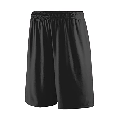 Augusta Sportswear Youth Training Shorts: 9-Inch Inseam for Teens, Athletic Workout Gym Clothes, Black, Medium