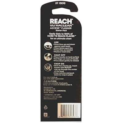 REACH Ultraclean Access Flosser + 8 Refill Dental Flosser Heads، Oral Care and Hygiene (حزمة من 2)