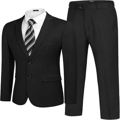 Men's Solid Slim Suit - 3-Piece Blazer Vest | Business Tuxedo Set4