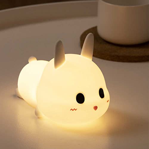 Veilleuse lapin en silicone pour enfant et bébé rechargeable à intensité variable