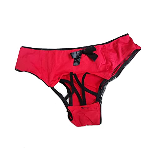 Uwdiohq Interior Sexy De Color A Juego con Decoración Hueca para Mujer, Íntima Body Transparente (Red, XXL) Bragas Rojas Fin Año Pack Tangas Mujer Tanga Personalizable Gracioso Feo Micro