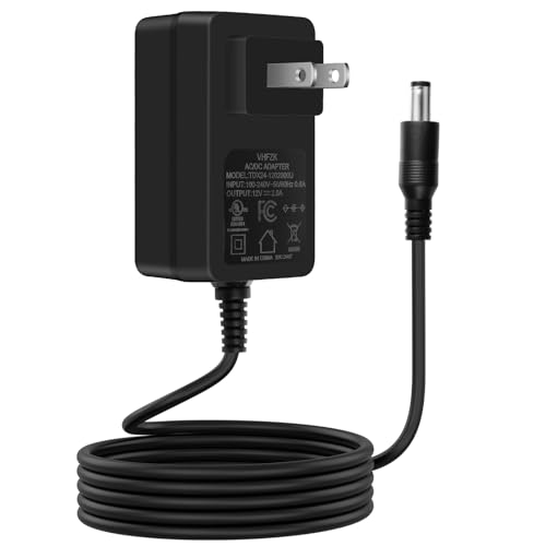 VHFZK 12V 2A Power Adapter 100V-240V AC to DC, with 5.5mm * 2.1mm Plug, Suitable for 12Volt LED Light Strips, Closed-Circuit Television Cameras, Routers,Infrared Lighting Fixtures.