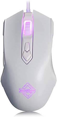 LexonElec Wired RGB Gaming Mouse, 2500 DPI 7 Buttons, Ergonomic LED Backlit USB Gamer Mice Computer Laptop PC, Compatible with XBOX PC Mac OS Linux - Star White