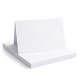 XRVRILE 50 Stück Faltkarten Blanko Klapp-Karten Zum Gestalten, Beschriften Oder Bedrucken Tischkarten Hochzeit Tischkarten Blanko Menükarten Gestalten für Geburtstag Party Taufe, Weiß