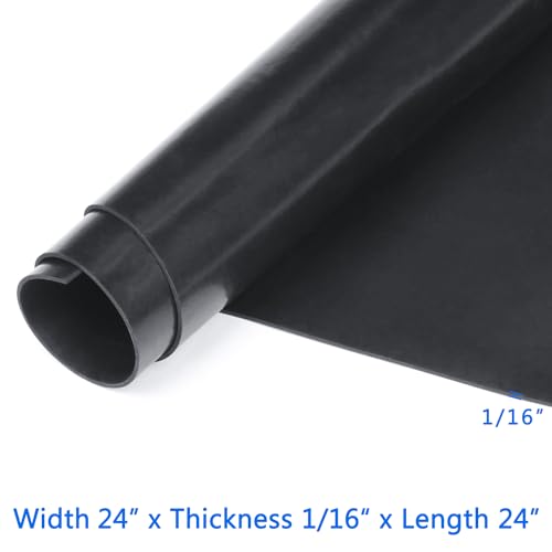 Image of WochiTV Solid Rubber Strips Rolls, 24 inch Wide x 1 /16 inch Thick x 24 inch Long Neoprene Rubber Sheets Perfect for DIY Gasket Material, Sealing, Liner, Shield, Padding, Mat