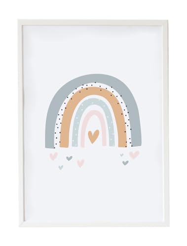 Cuadro infantil arcoiris gris le cadeau de naissance idéal et mixte
