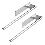 GlazieVault Towel Rail Pack 2– Self Adhesive Towel Holder 30CM | Stainless Steel Hand Towel holder for Bathroom & Kitchen No Drilling, Brushed Silver