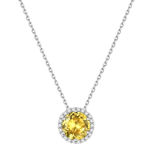 Collier Pierre de Naissance Argent 925 - Pendentif Rond 8mm Bijoux Femme Fille