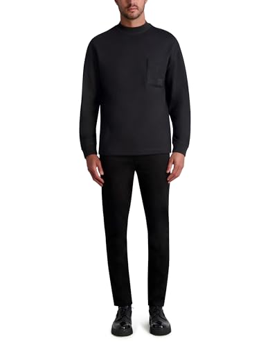 KARL LAGERFELD Mens Boucle Pocket Long Sleeve Lt Weight Sweatshirt