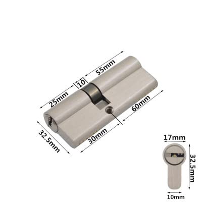 Cilindro della serratura 70 80 90 100 cilindro di serratura a porta doppia manopole aperte ingresso eccentrico cylinder da camera da letto 5pcs Key cilindro profilato (Color : 90(30-60), Size : Cyli