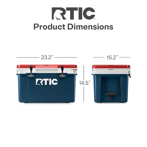 Image of RTIC 32 QT Ultra-Light Hard Cooler | Portable Hard Ice Chest Box for Beach, Drinks, Camping, Picnic, Fishing, Boat, Barbecue, 30% Lighter Than Rotomolded