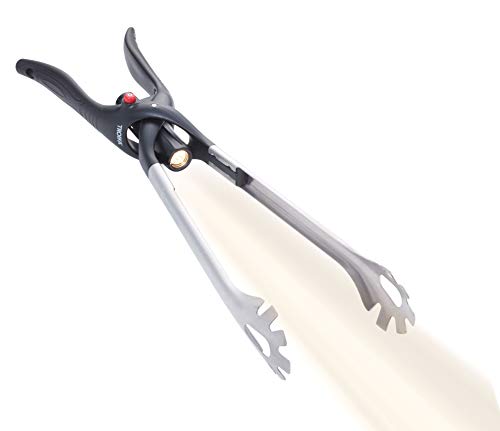 TROIKA Grillzange mit herausnehmbarer Taschenlampe – BBQ + Light – warmweißes LED-Licht, inkl. AA-Batterie – Zange feststellbar, lebensmittelecht (LFGB geprüft) – hitzebeständiger Kunststoffgriff