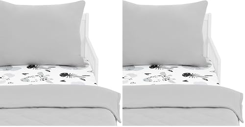 Image of Evolur Zoo Love 3 Piece Toddler Bedding Set, Super Soft and Breathable Toddler Bedding, Machine Washable, Includes Fitted Sheet, Comforter and Pillow Case (Pack of 2)