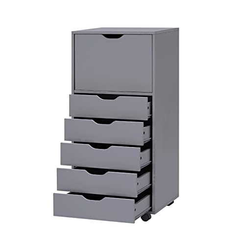 Image of Naomi Home 5 Drawer + 1 Cabinet Storage Organizer, Modern Mobile Cabinet for Home & Everyday Storage