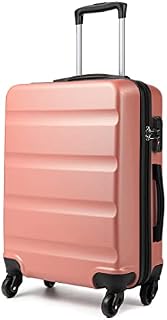 Kono Cabin Luggage Hard Shell ABS Carry-on Suitcase with 4 Spinner Wheels and Dial Combination Lock (Nude)
