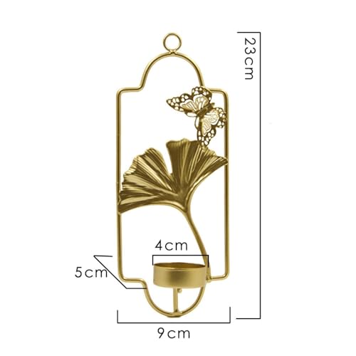 Bougeoirs muraux décoratifs durables au design gingko épuré - 7