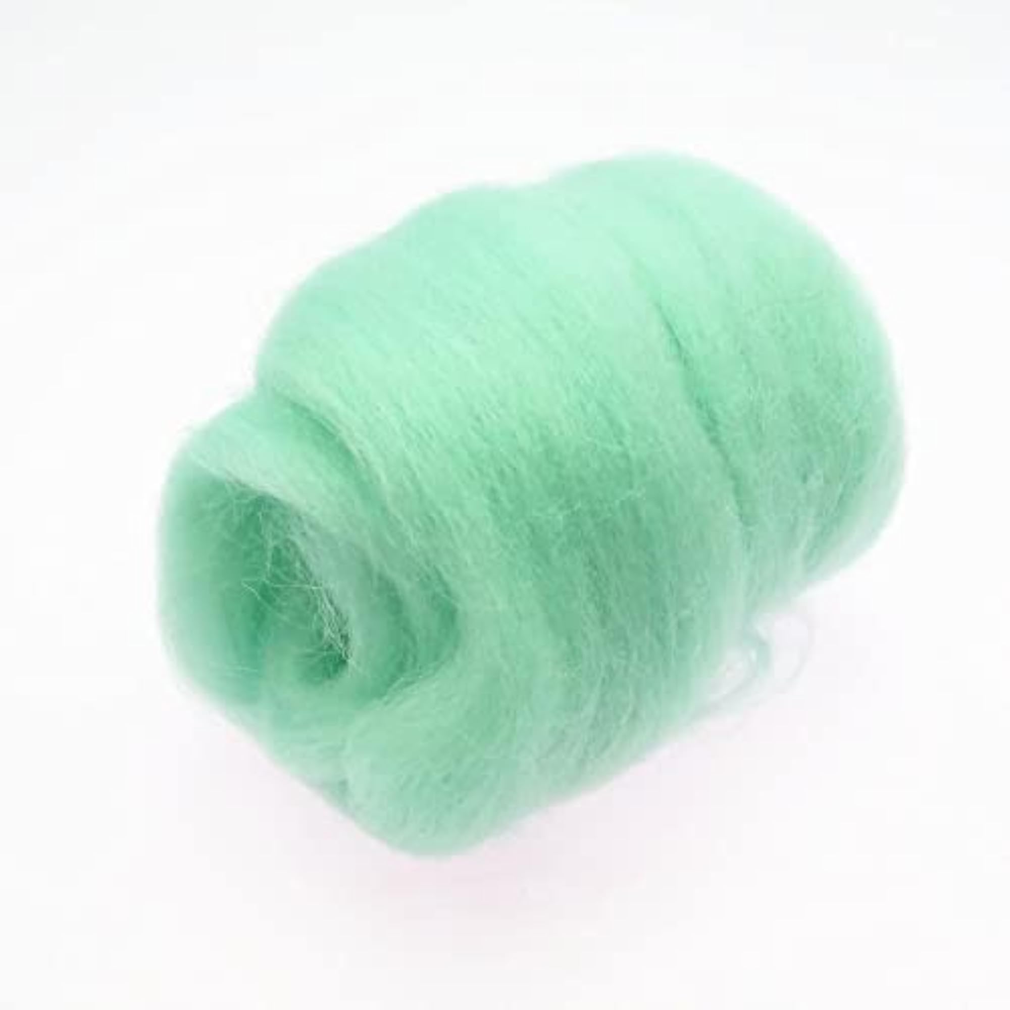 Handmade Wool Top Fibre Roving for Needle Felting, Light Green