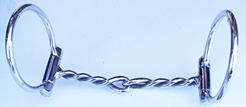 Professional Equine Challenger 5" Mouth Twisted Wire D-Ring Snaffle Horse Bit 35504B #TOP1