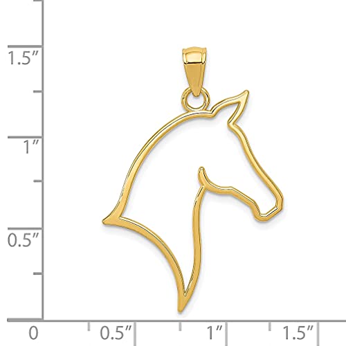 14k Yellow Gold Horse Head Necklace Charm Pendant Animal Mule Donkey Fine Jewelry For Women Gifts For Her - Image 4