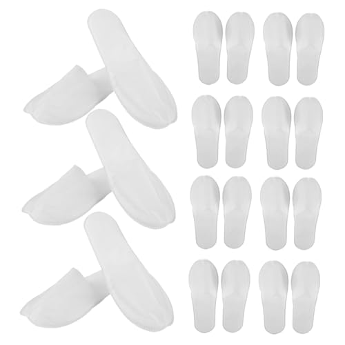 CIYODO Disposable Slippers 10 Pack Non-woven Spa Slippers for Men Women White Closed Toe