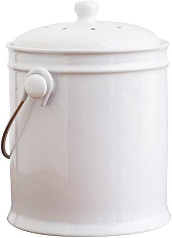 Natural Home 1-Gallon Ceramic Compost Bin with Filter