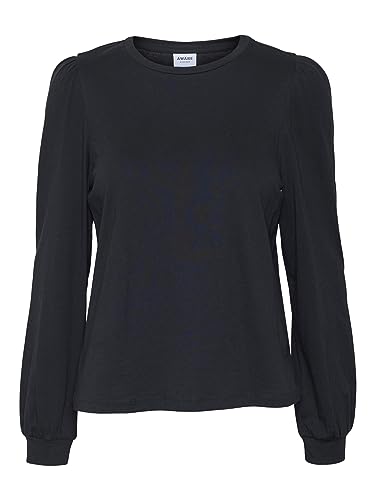 VERO MODA Women's Vmkerry Ls O-Neck Top VMA Noos T-Shirt, Black, M