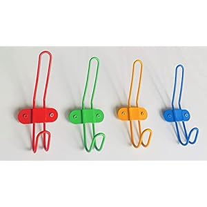 KiaoTime Coat Hangers Coat Rack for School Bags, Coats, Jackets - Set of 4 Colorful Wall Mounted Coat Hooks for Playroom Bedroom Nursery for Backpacks, Towels, Hats, Robes KiaoTime Coat Hangers Coat Rack for School Bags Coats Jackets Set of 4 Colorful Wall Mounted Coat Hooks for Playroom Bedroom Nursery for Backpacks Towels Hats Robes
