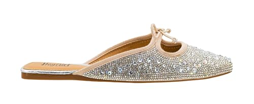 Corkys Footwear Womens Tongue Tied Flats - Featuring A Rhinestoned Upper, Lightly Cushioned Insoles For All Day Wear, And A Cut Out With A Bow Embellishment2