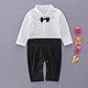 Lito Angels Smoking Strampler Bodys Einteiler Gentleman Hochzeit Anzug mit Blazer für Baby Jungen Größe 3-6 Monate 68, Schwarz (Tag-Nummer 70)