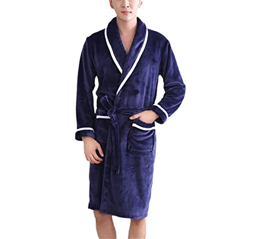 Peignoir homme flanelle idée cadeau confort robe de chambre col en V XXL
