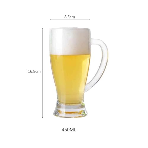 Jarras de vidrio resistente de 450 ml con asa elegante 3
