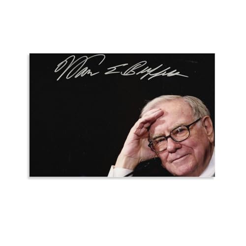 Affiche Warren Buffett déco murale moderne en toile 40x60 cm pour salon