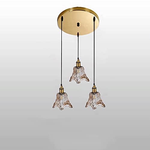 Luminaire suspendu E27 à trois têtes lustre plafonnier chic pour chambre et salle à manger