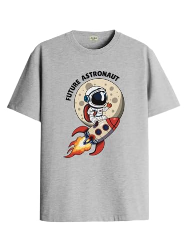 Image of ADRO T Shirts for Boys & Girls | Astronaut Printed T-Shirt | Ages 3-14 | 100% Cotton Round Neck Tshirt for Boys