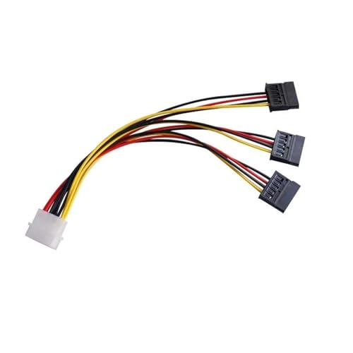 Cable adaptador SATA 22cm IDE 4Pin macho a 3 SATA hembra