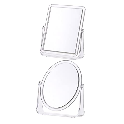 Espejos de maquillaje de doble cara para escritorio, 2 piezas